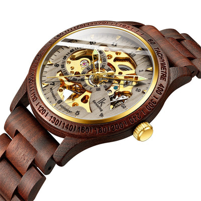 Luxury Waterproof Wooden Men's Mechanical Watch