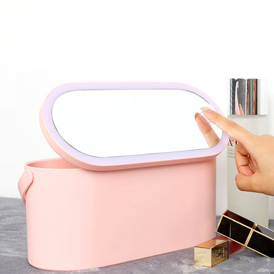 Glow On the Go: The Ultimate Makeup Organizer with LED Mirror for Flawless Beauty Anytime, Anywhere!