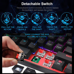 Redragon K617 Mini Mechanical Gaming Keyboard – Compact, Powerful, and Ready to Dominate!