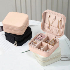 Protect Your Precious Pieces, Quality Leather Jewelry Box Zipper Storage –  for Home or Travel!