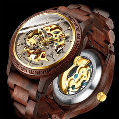 Luxury Waterproof Wooden Men's Mechanical Watch