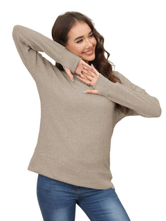 Apricot Striped Thumb Hole Sweater