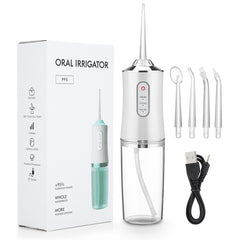 Pen Brush Cleaning Tool – USB Rechargeable Oral Irrigator with 4 Jets & 3 Modes for a Deep Clean