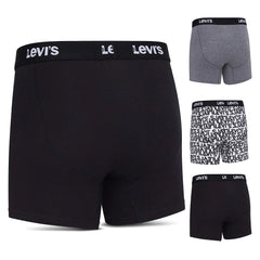 Levi's Mens Boxer Briefs Breathable Stretch Underwear 4 Pack Scribble Logo, Caviar, B25heathergrey, Caviar X-Large