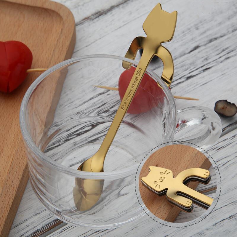 Charming Stainless Steel Cat Teaspoons – Add a Purrfect Touch to Your Tea Time!