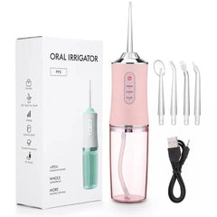 Pen Brush Cleaning Tool – USB Rechargeable Oral Irrigator with 4 Jets & 3 Modes for a Deep Clean